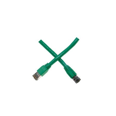 Cable Wholesale Cat8 Green S/FTP Ethernet Patch Cable, Molded Boot, 40Gbps - 2000MHz, 4-Pair 24AWG Copper, RJ45 13X8-55107
